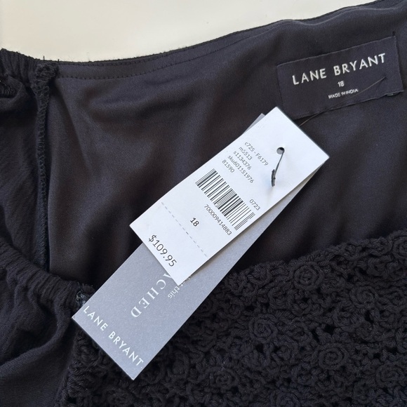 Lane Bryant Women's Flutter-Sleeve Crochet-Front Maxi Dress in Black Size 18 NWT - Picture 7 of 11